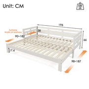 Letto a scomparsa per adulti - Xylo - 90x190cm - Pino massiccio - Bianco