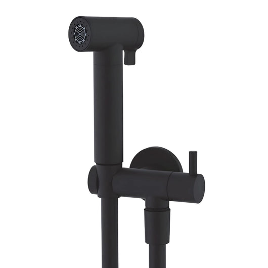 Idroscopino wc doccetta ottone portatile shutoff monogetto con leva ogomondo kit *** finitura- nero tondo, confezione 1