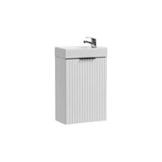 Mobile sottolavabo NOXERA 40 cm – Mobile sottolavabo sospeso bianco alpino con lavabo incassato