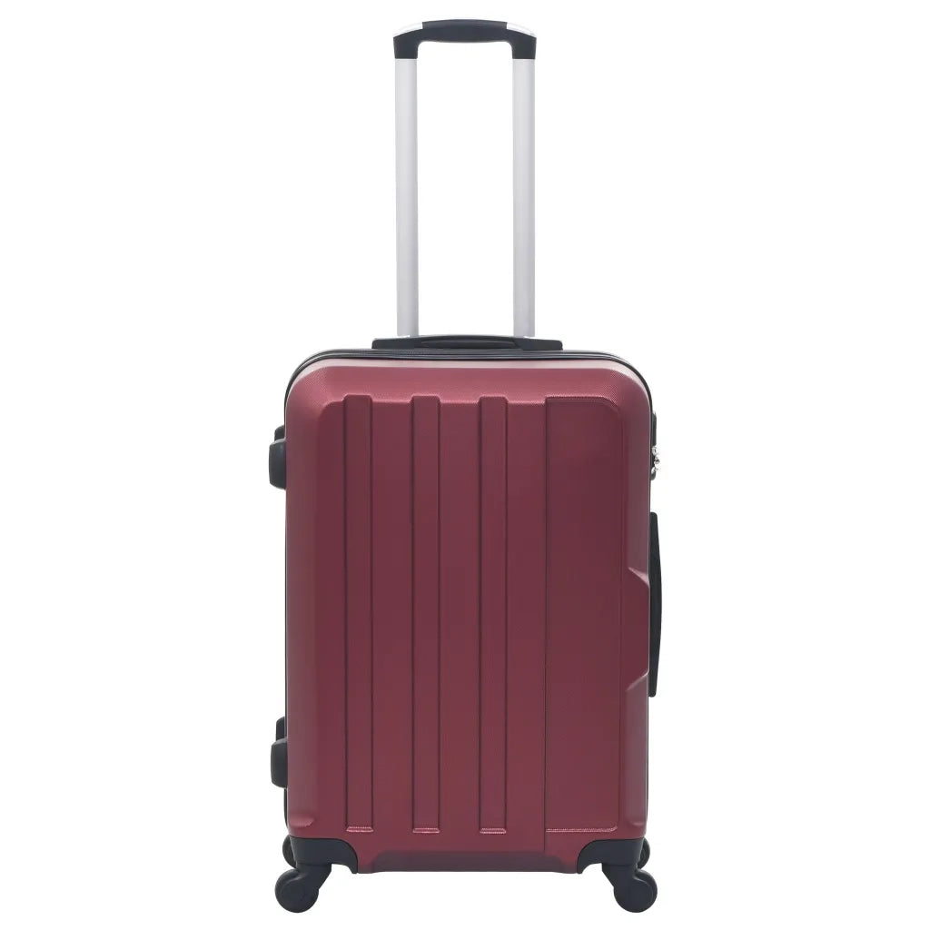 Set Trolley a Custodia Rigida 3 pz Rosso Vino in ABS 91874