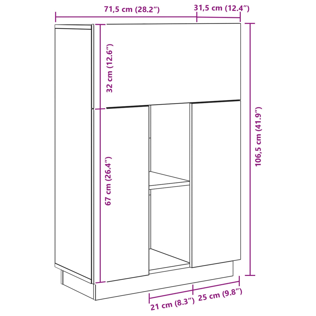 Scrivania per Computer in Rovere Sonoma Rovere sonoma Truciolare Media
