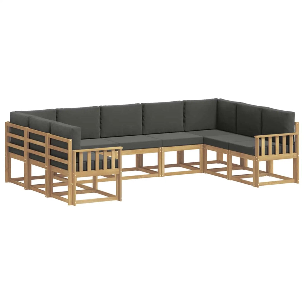 Set di divani da esterno con cuscino 9 pcs Bianco e Antracite 3388216