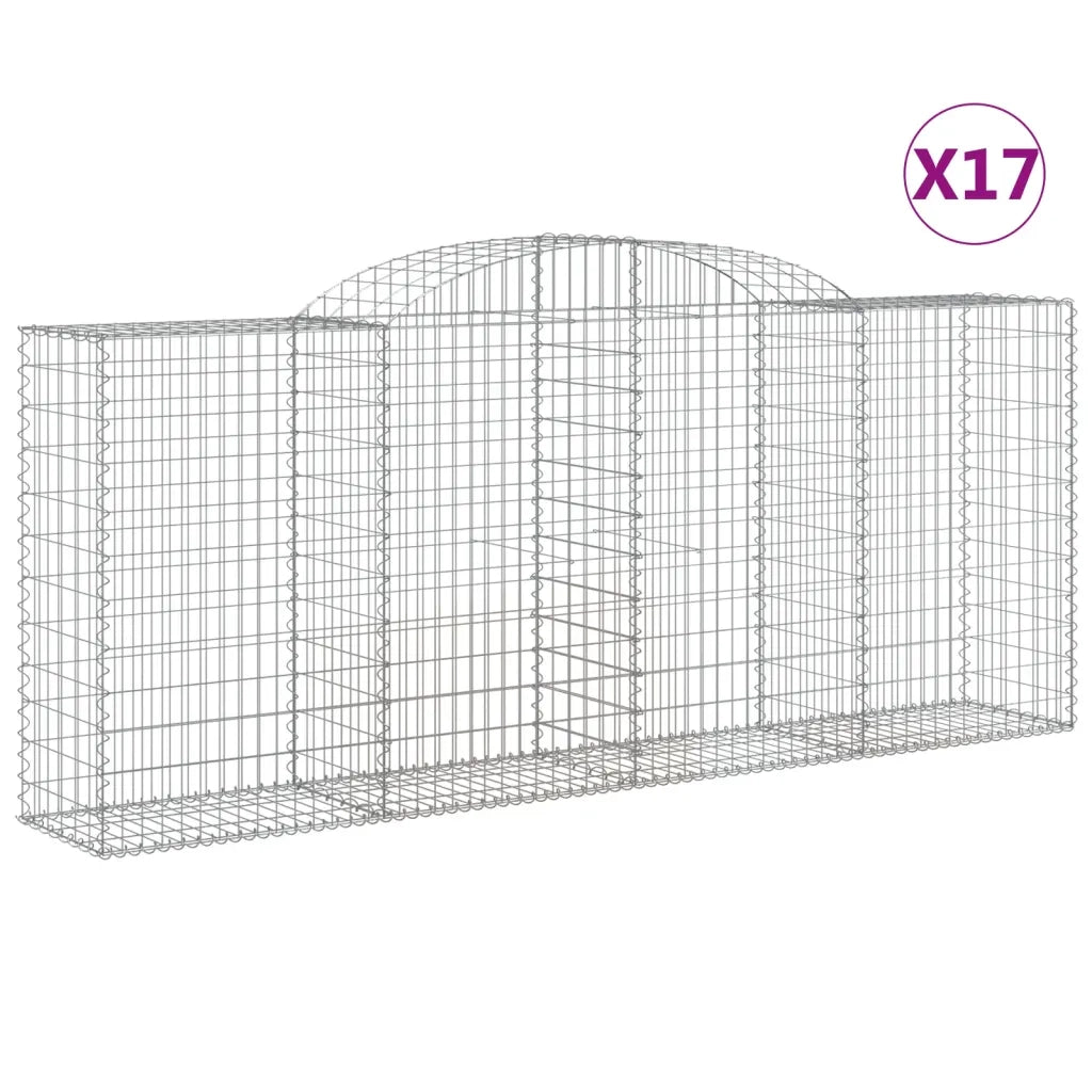 Cesti Gabbioni ad Arco 17 pz 300x50x120/140 cm Ferro Zincato