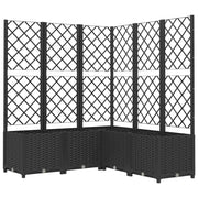 Fioriera | Cassetta per fiori | Vaso da Giardino con Graticcio Nero 120x120x136 cm in PP