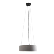 Lampada a Sospensione VIVIEN 48cm con Paralume Cilindrico in Tessuto Grigio e Attacco E27 per Interni - Rossini Group
