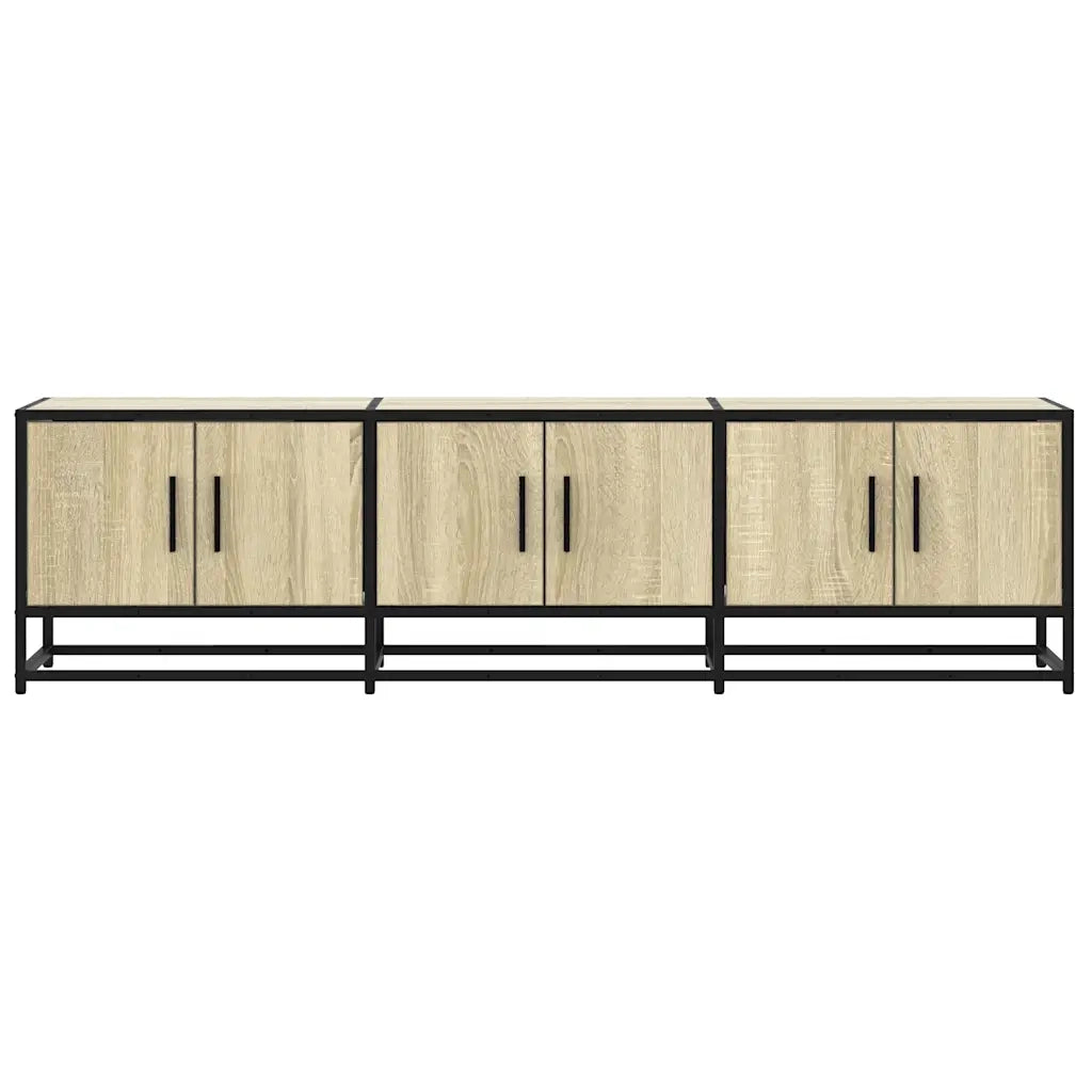 Mobile TV Rovere Sonoma 150x35x41 cm in Truciolato e Metallo