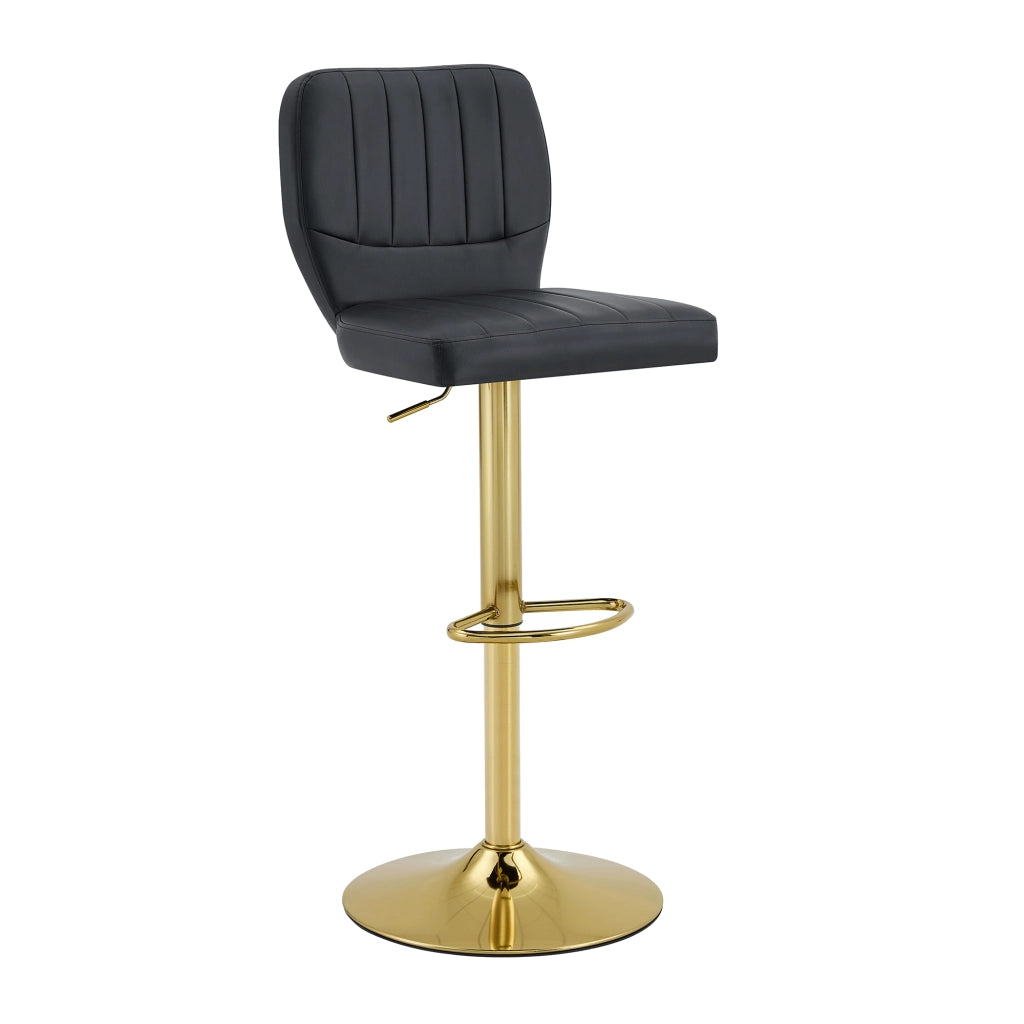 SGABELLO BAR Regolabile 62-83 cm Girevole 360° Nero/Oro