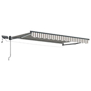 Tenda retrattile manuale con LED Grigio chiaro e bianco