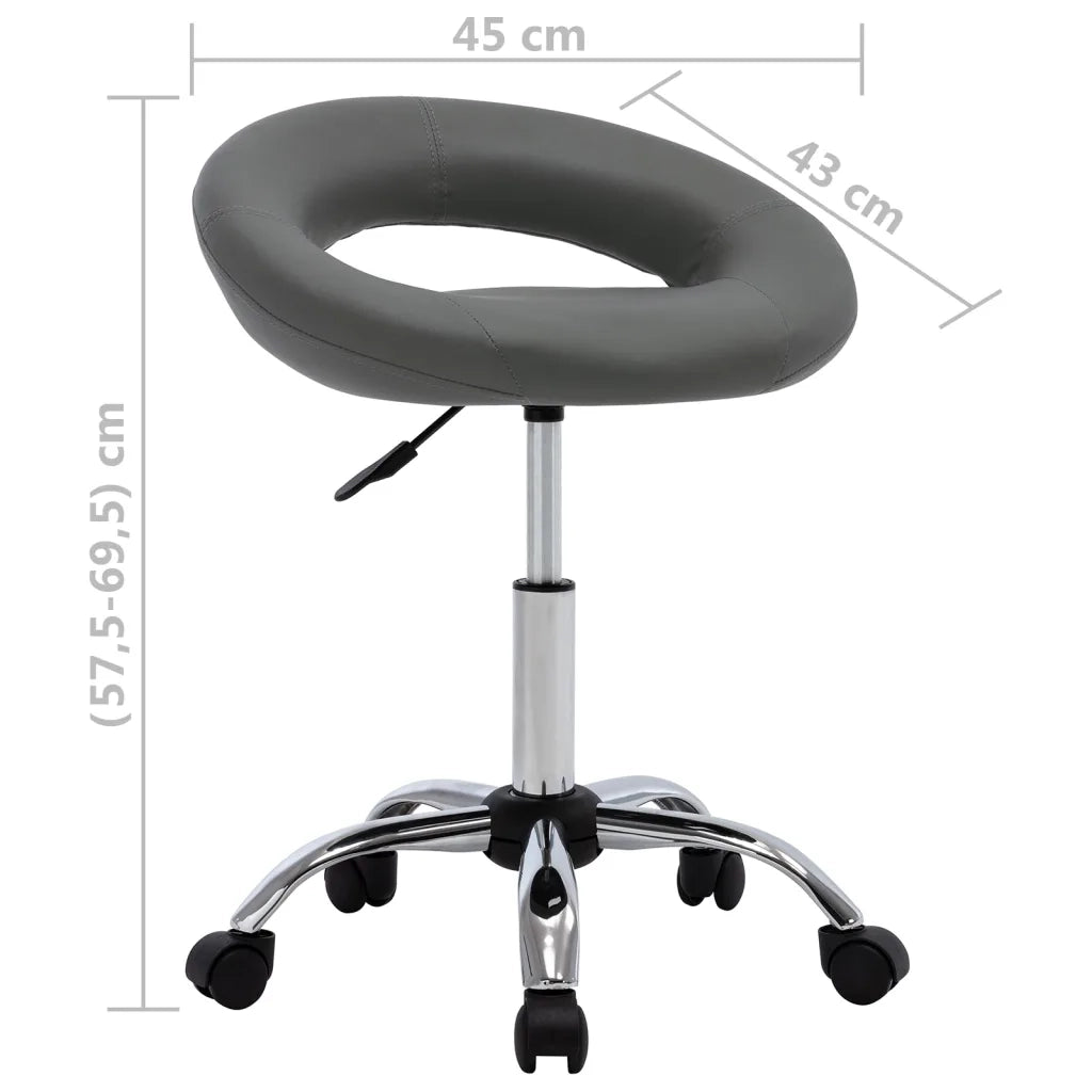 Sedia da Pranzo Girevole Grigia in Similpelle cod mxl 31618