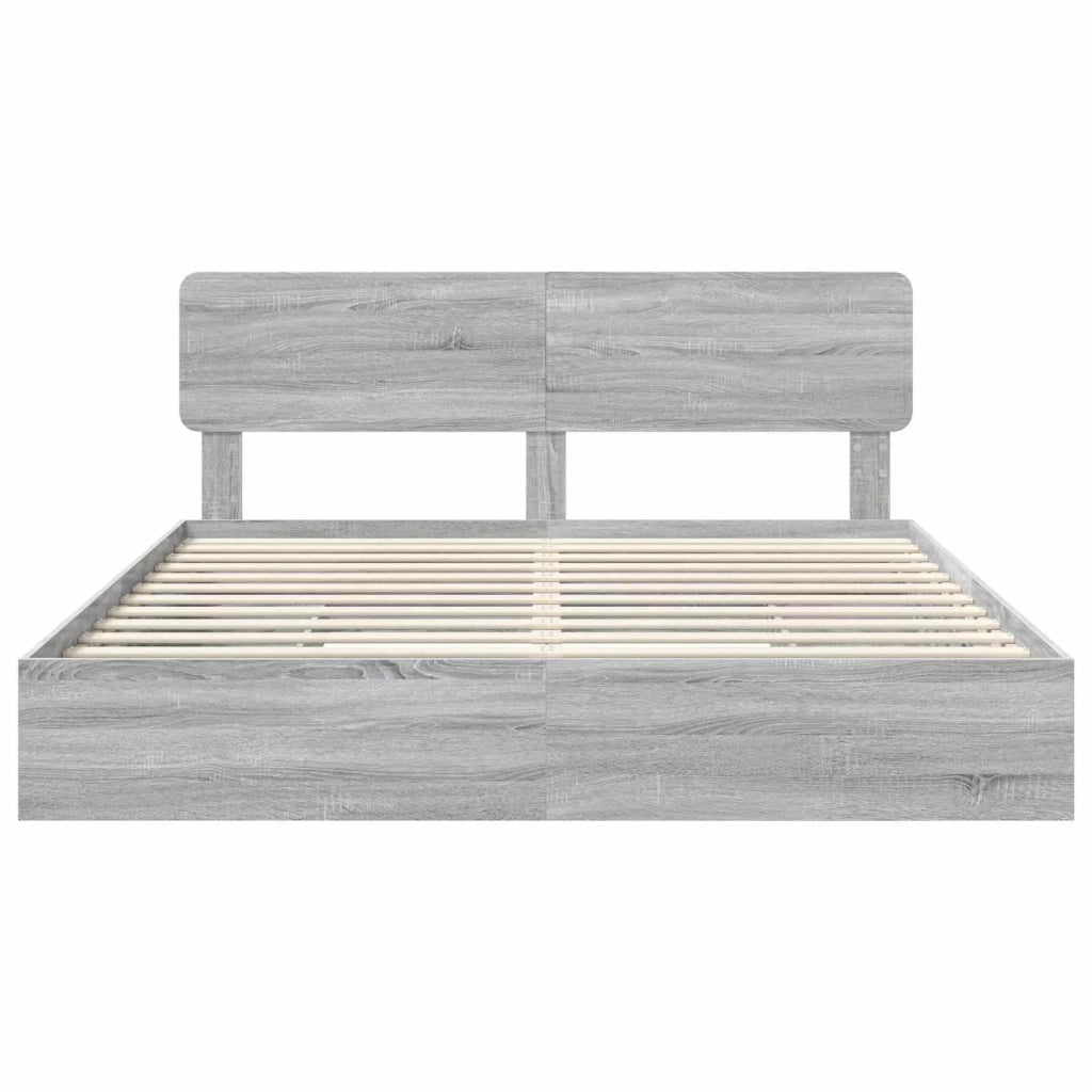 Letto con Contenitore con testiera Grigio Sonoma 180 x 200 cm 3412253