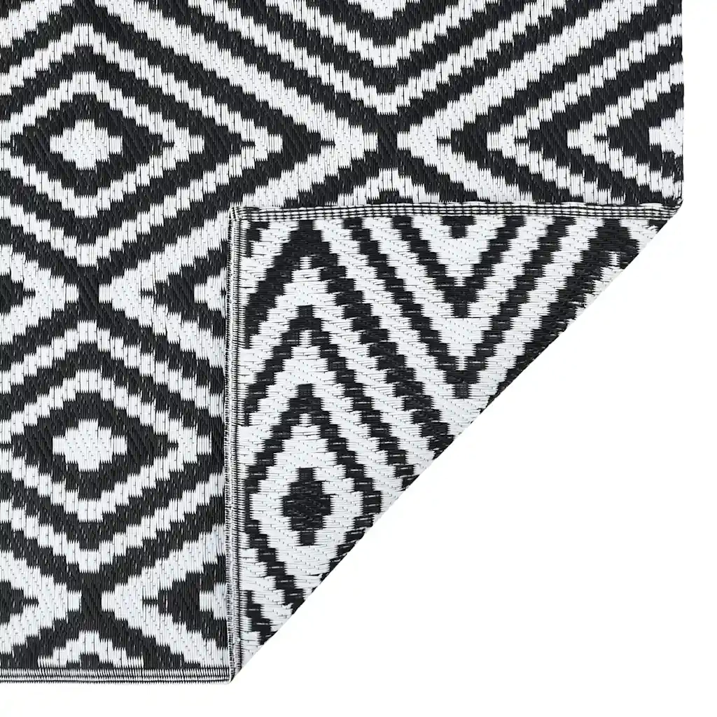 Tappeto da Esterni ARAKIL Bianco e Nero 190x290 cm in PP CFW3160850