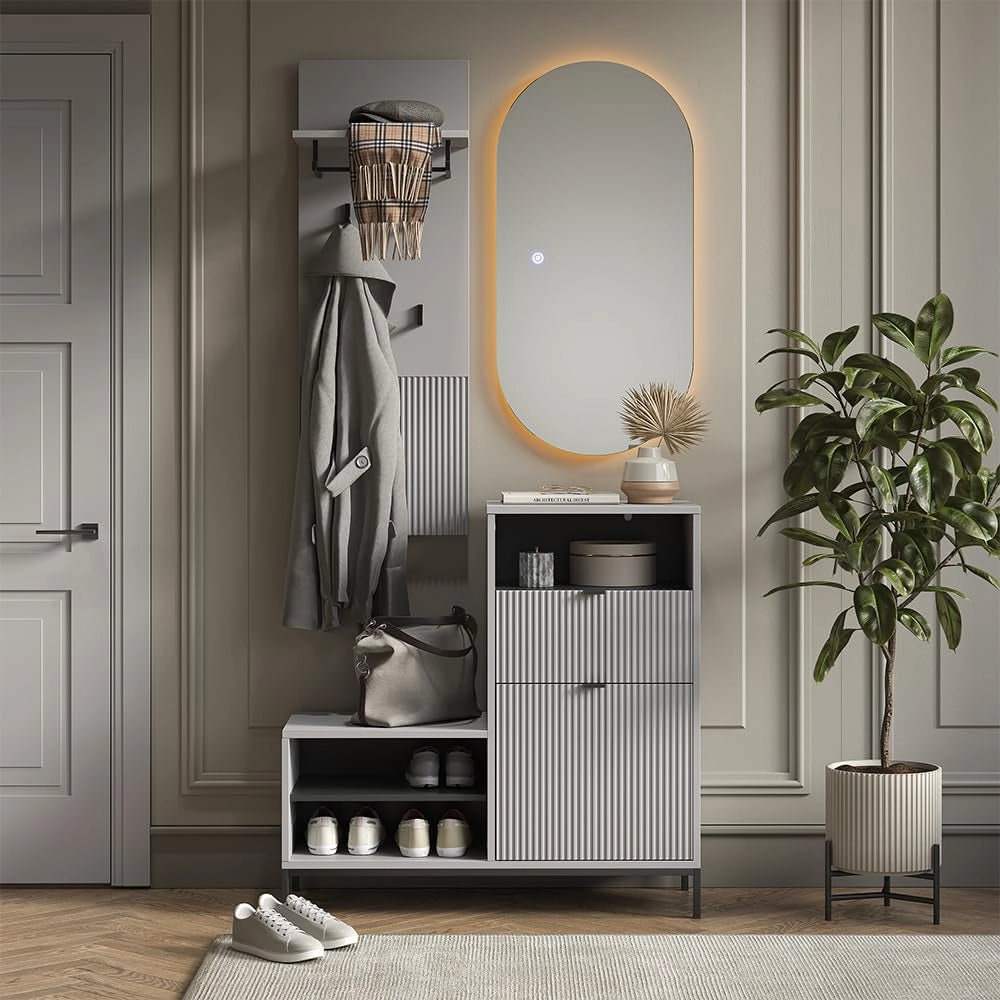 Appendiabiti da parete Eliza, Grigio, 43 x 120 cm