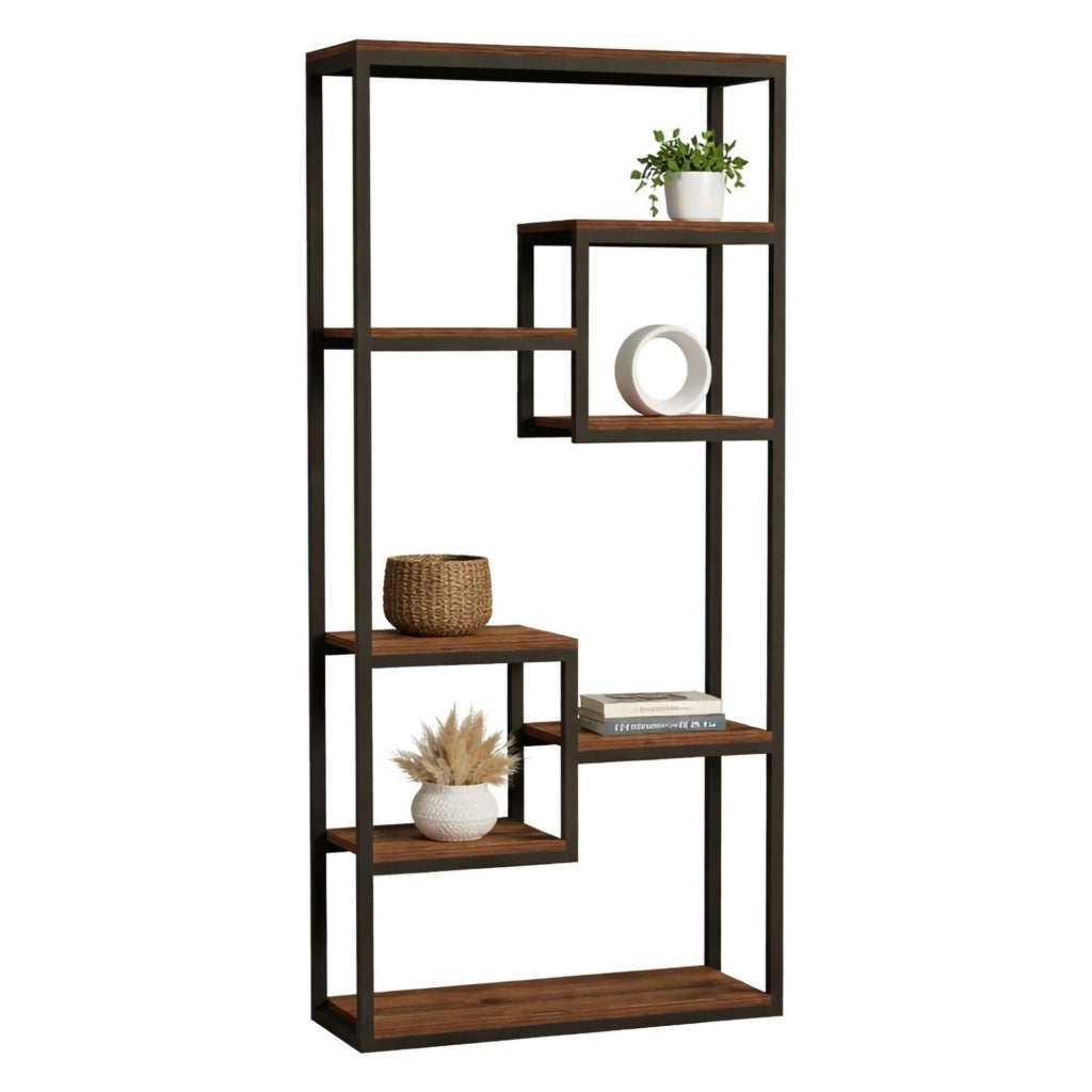 Biblioteca Rofrano, Libreria 6 Ripiani, 85x29x182h cm Nero