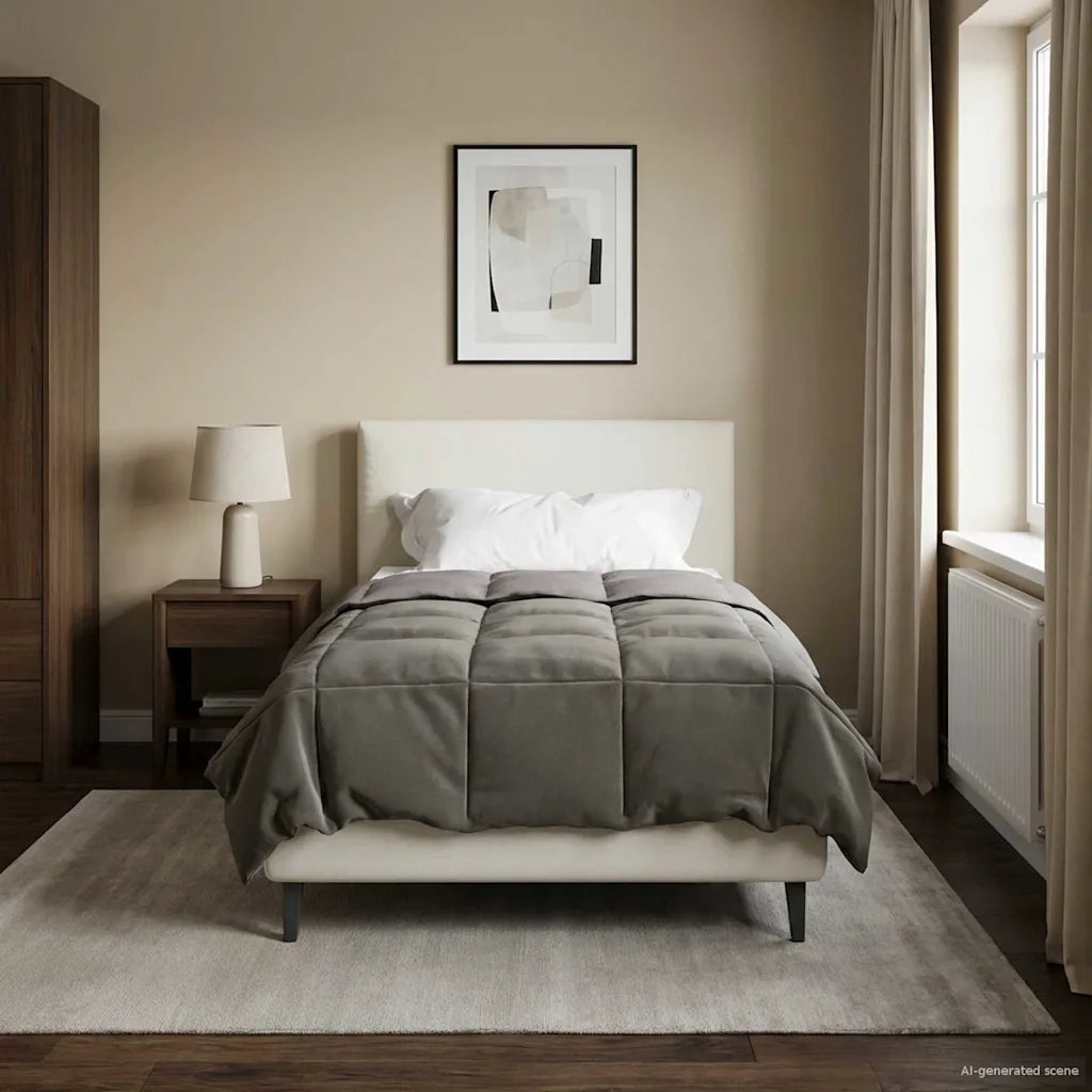 Duvet Estivo Trapuntato Grigio chiaro 135 x 200 cm Microfibra