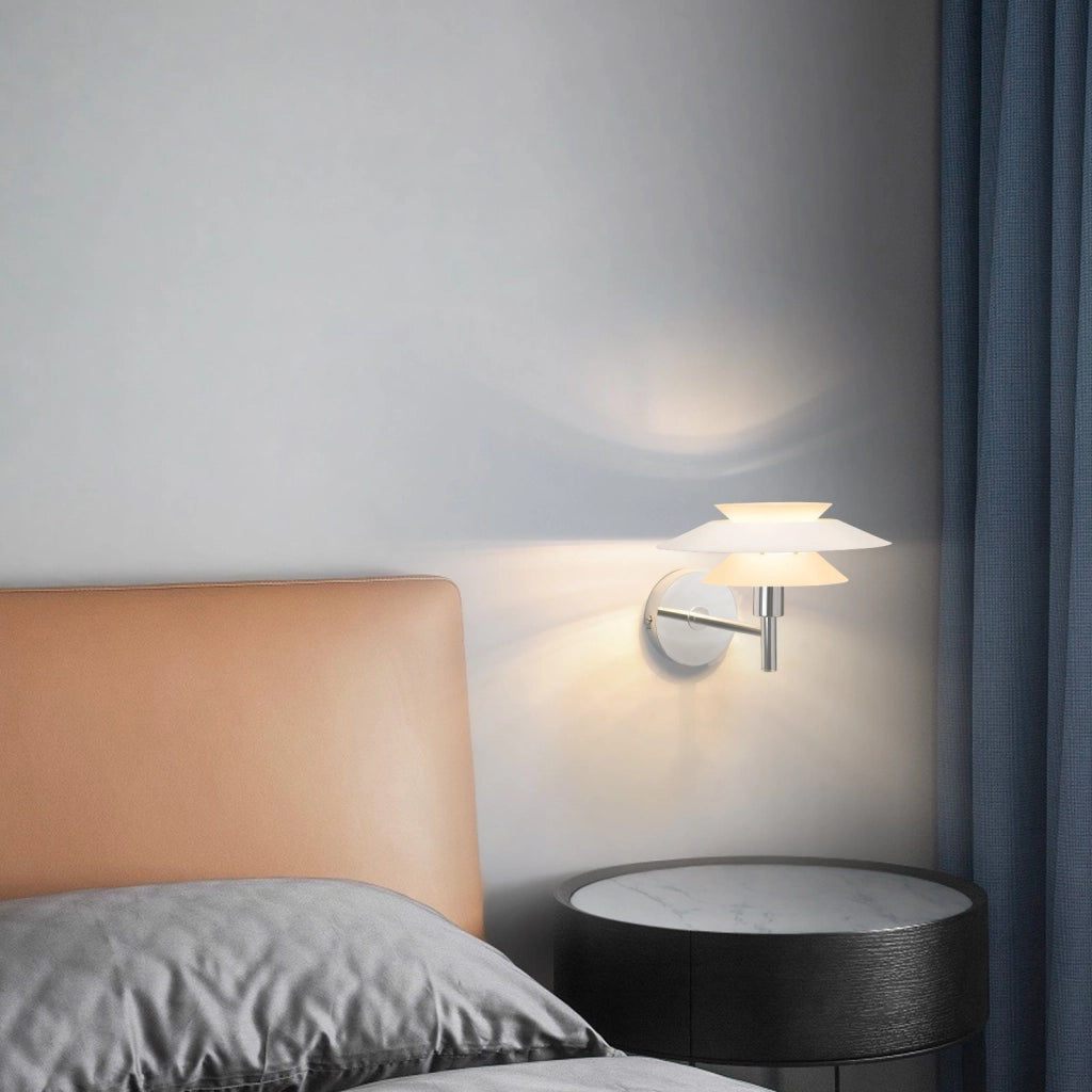 ZMH Applique da parete per camera da letto in metallo bianco Design moderno per corridoio 25W senza lampadina