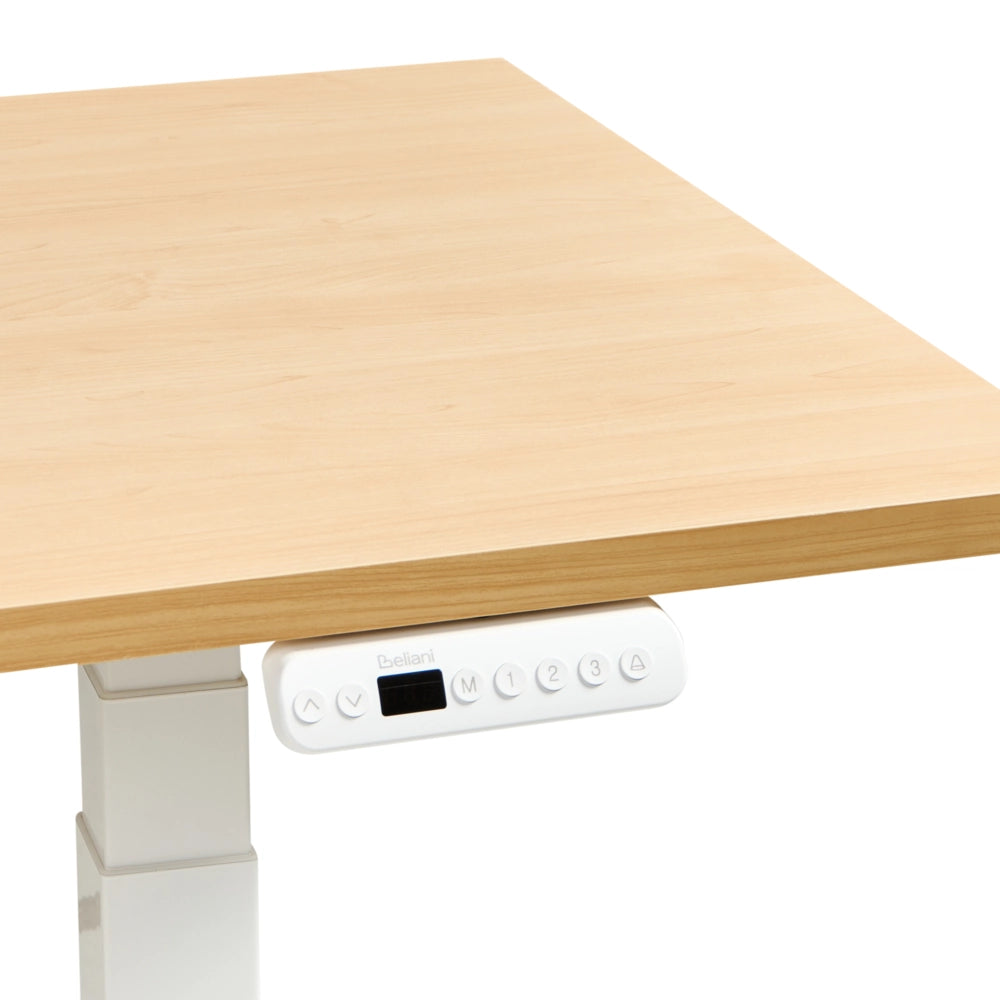 Scrivania regolabile in altezza elettricamente bianco 120 x 60 cm Struttura in acciaio verniciato a polvere
