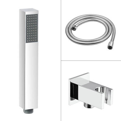 Set doccia cromato con braccio soffione quadrato 40x40 e kit doccia