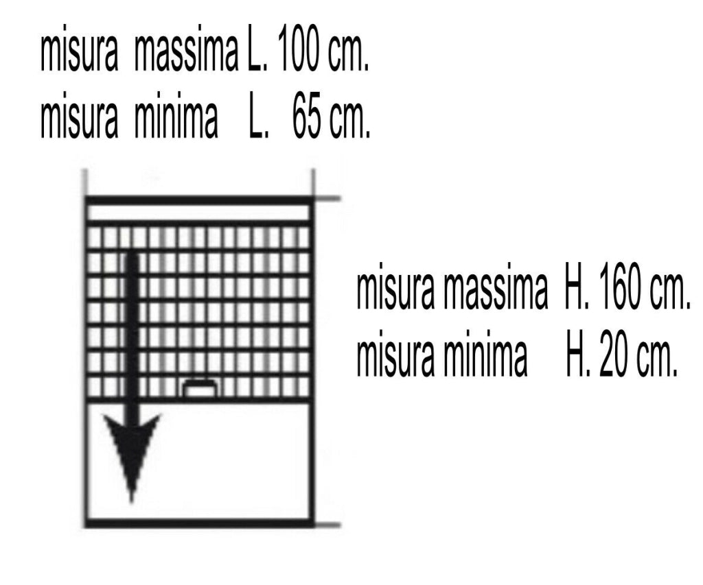 Zanzariera a Rullo Finestra Verticale Avvolgibile Riducibile Antibatterica Sunox Misure: 100 cm X 160 cm