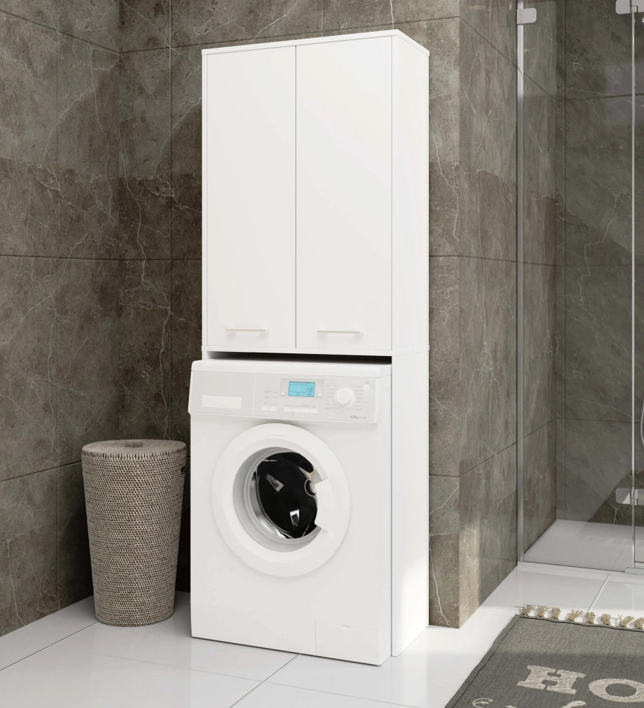 Colonna da bagno AKORD FIN per incasso di una lavatrice Bianca 64 cm 2 ante 64x30x180 cm