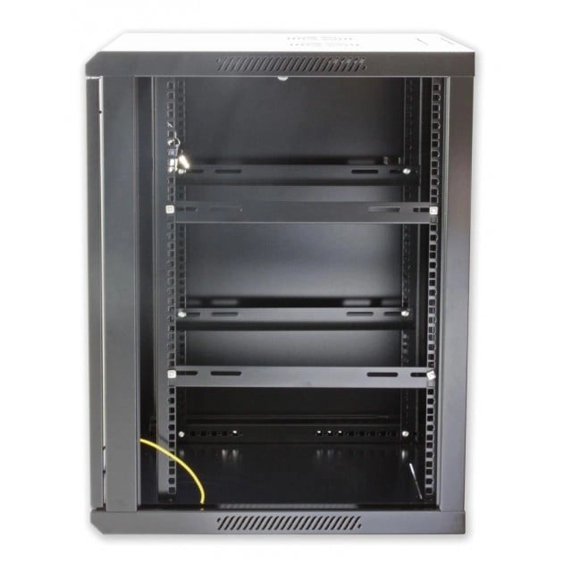 Armadio Rack 19'' a muro 12 unità sezione unica prof. 600mm Nero