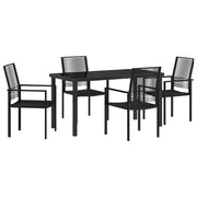 Set da Pranzo per Giardino 5 pz | Set Salotto da Giardino Nero