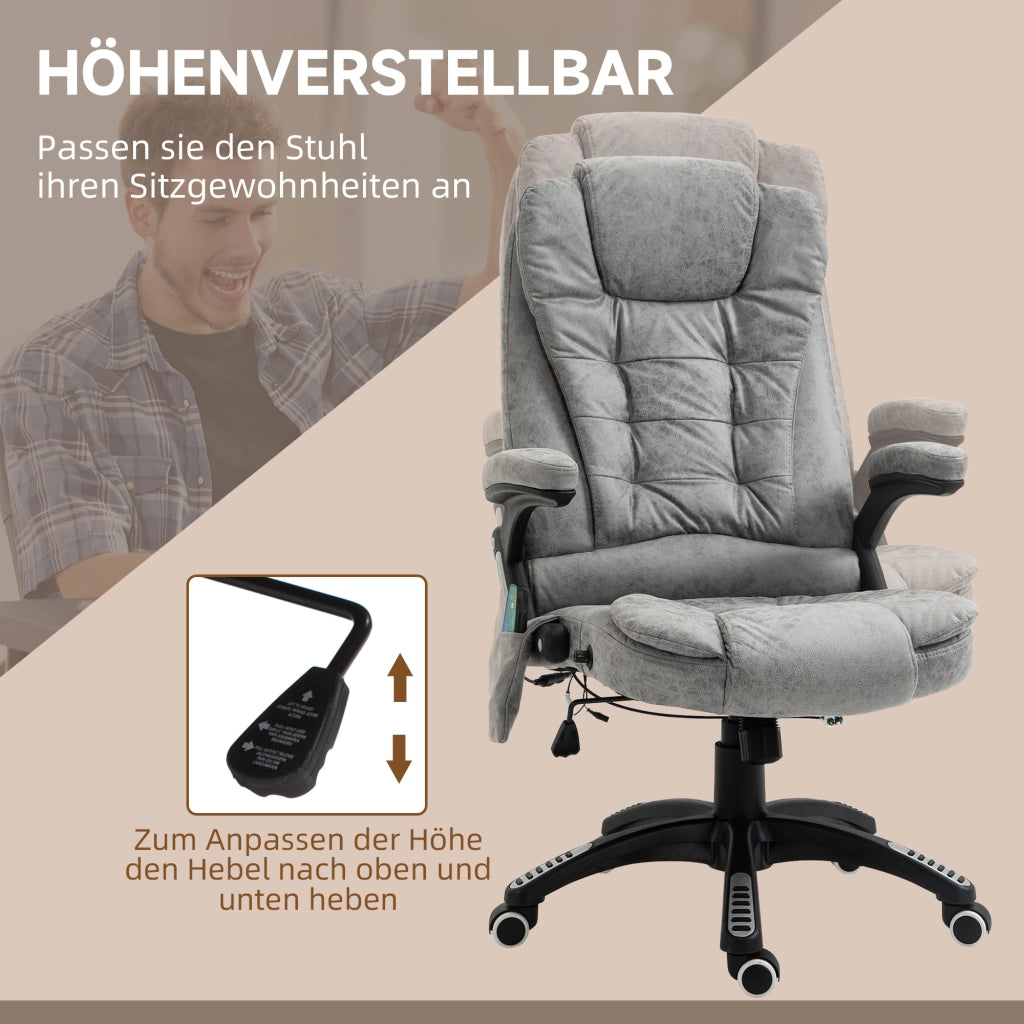 Poltrona Massaggiante Elettrica Riscaldante ¨C Zephmum ¨C Grigio 120kg
