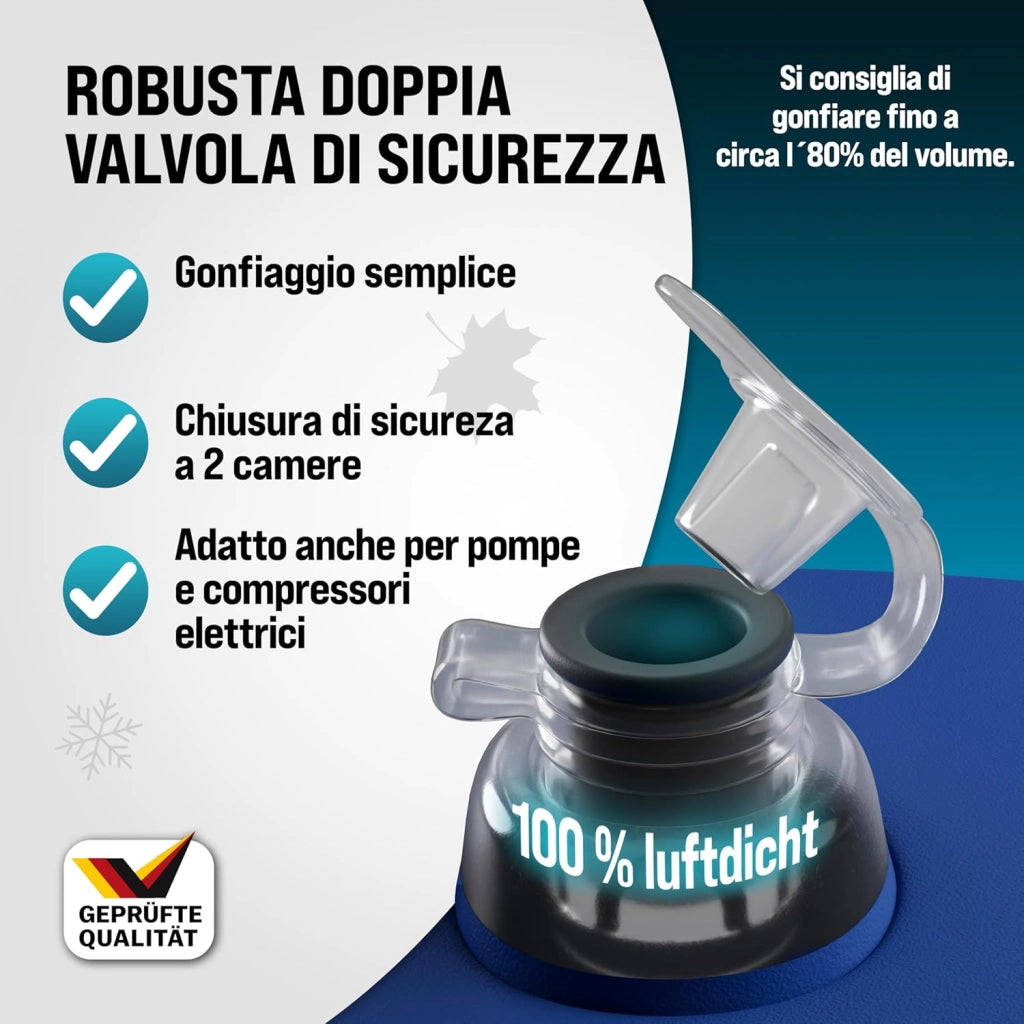 ® 6x Cuscino Gonfiabile per Piscina Invernale 120 cm XL PVC -20°C Doppia Cucitura 4 Occhielli Valvola Sicurezza Copertura Pool Winter