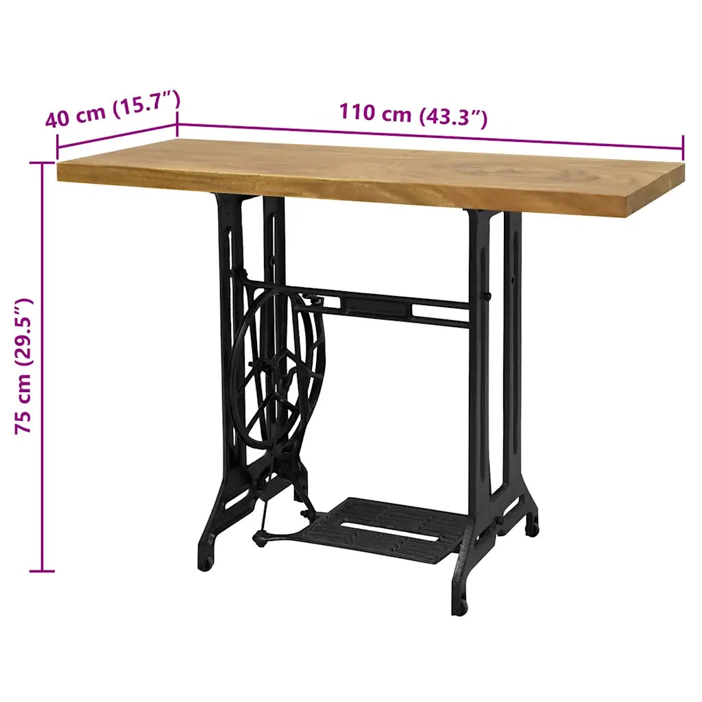 Tavolo Consolle Stile Macchina da Cucire 110x40x75 cm 285208