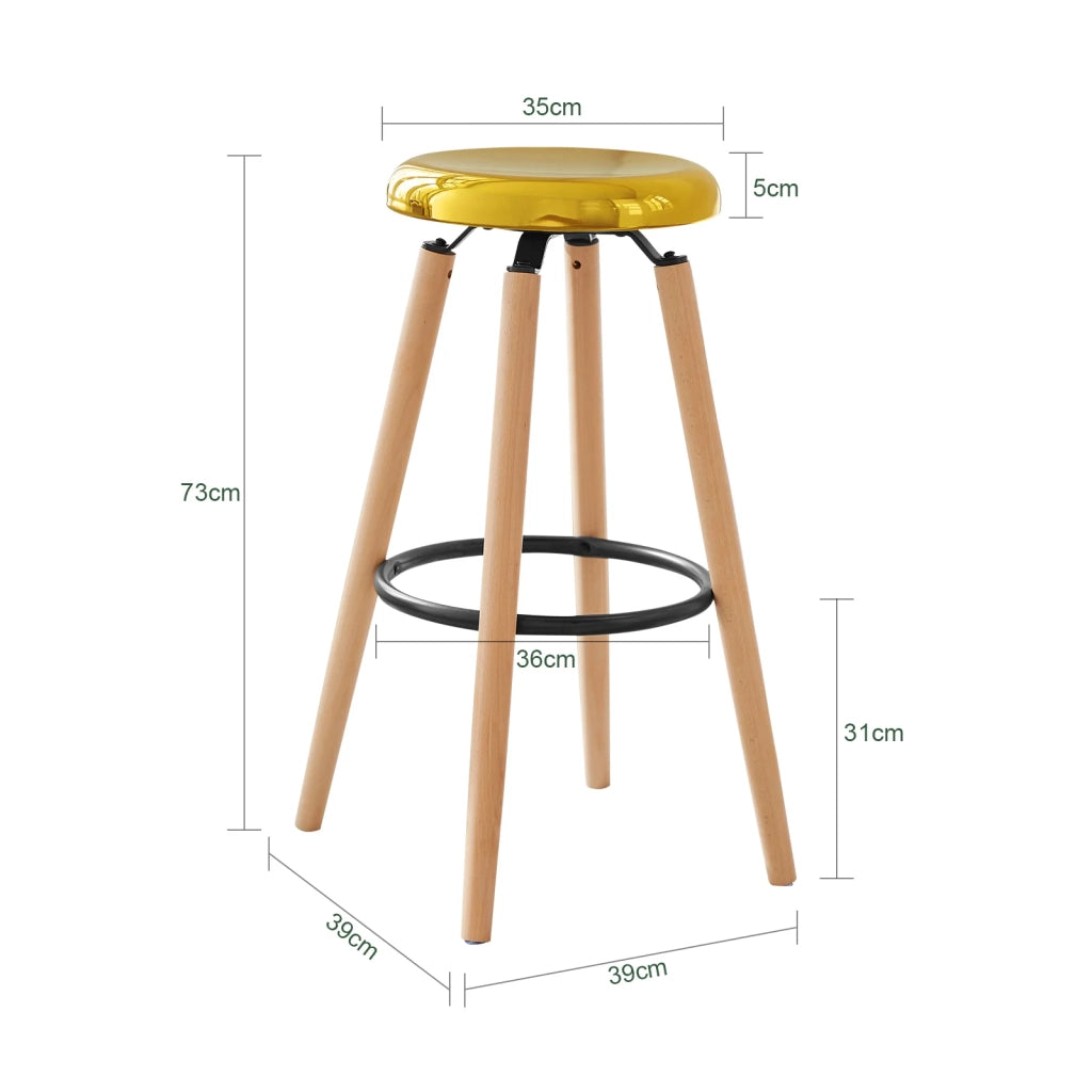 Sgabello da bar Sgabello Cucina Alto Sedia da colazione Gambe in faggio, Altezza del Sedile: 73 cm, FST89-G