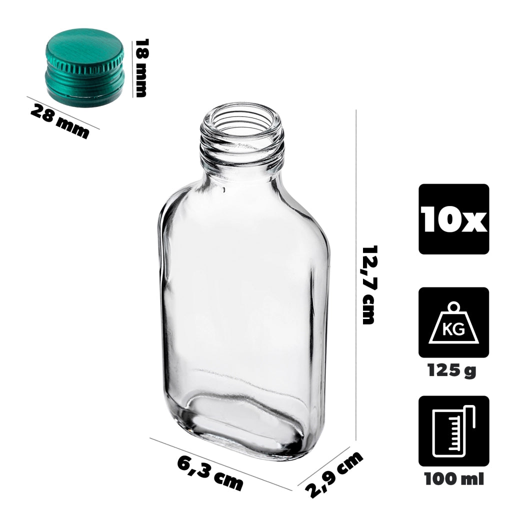 KADAX Flacone Flacone 100ml Con Tappo Verde 10pz.