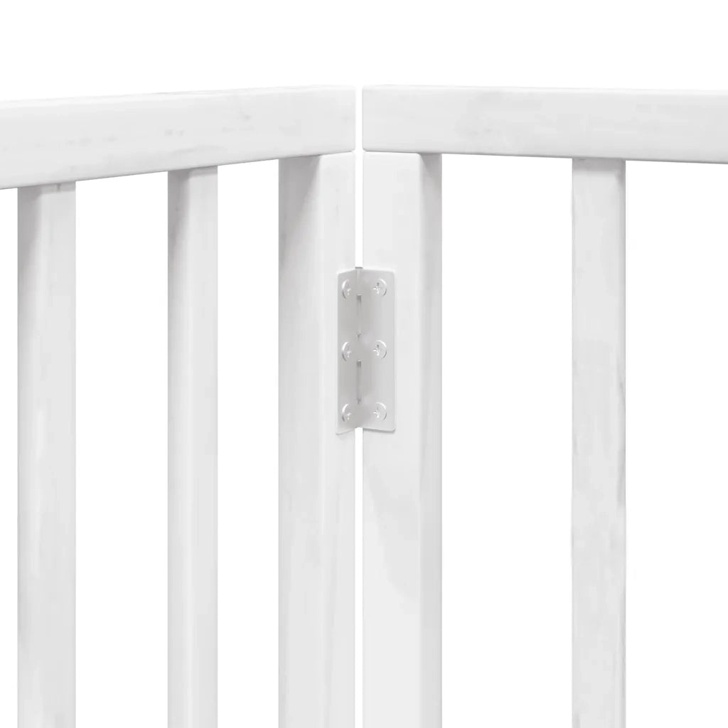 vidaXL Cancello per Cani Pieghevole 3 Pannelli Bianco 150 cm Pioppo