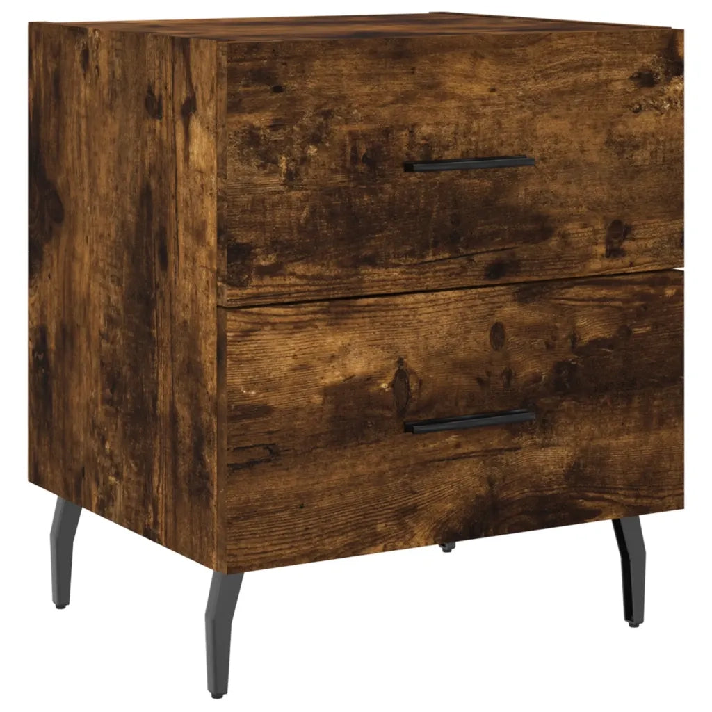 Comodino-Tavolino da notte Rovere Fumo 40x35x47,5 cm in Legno Multistrato 156851