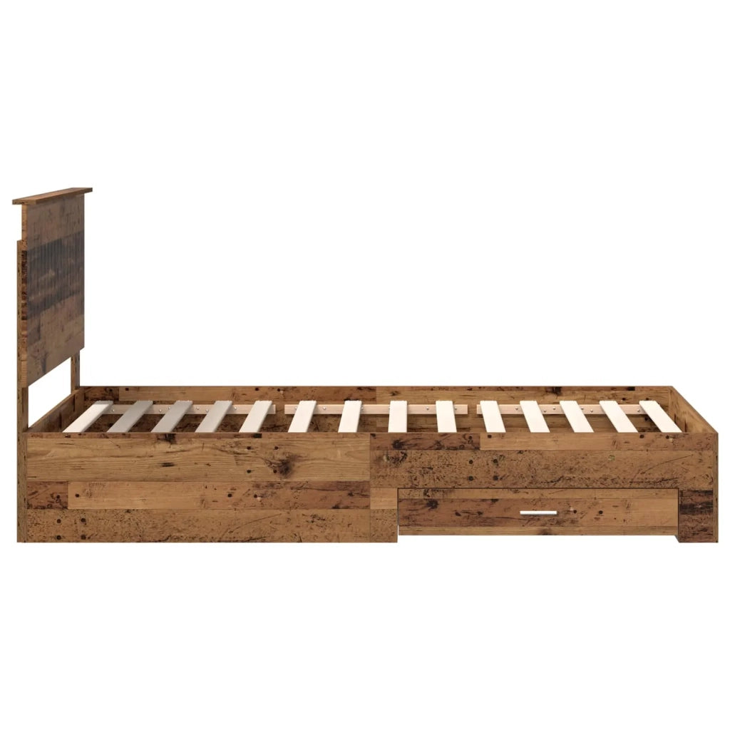 Struttura del letto con testiera Legno vecchio 100 x 200 cm 3411348