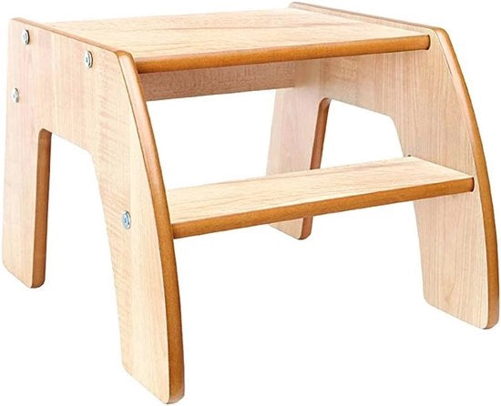 Scaffale in legno per bambini e adulti | Leggero e robusto | Supporto per cucina e bagno | Norma di sicurezza con piedini in gomma
