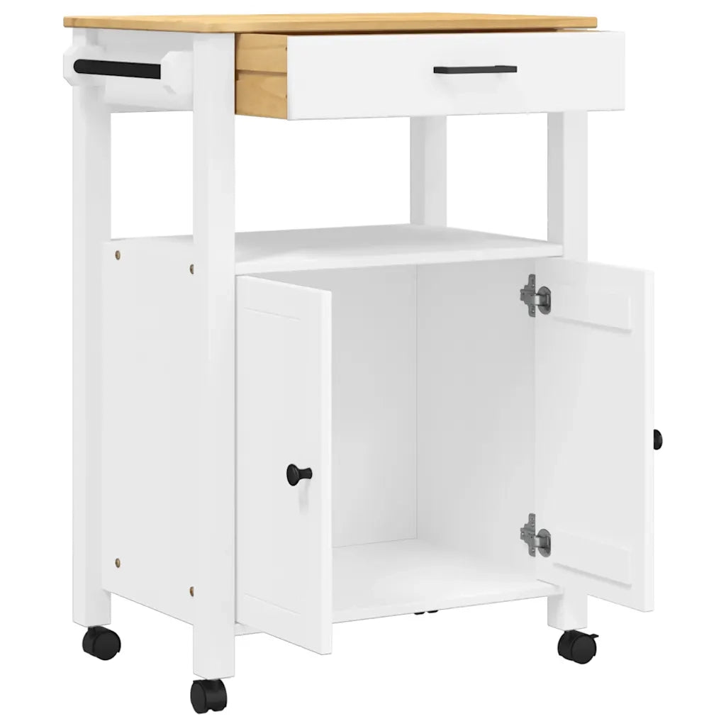 Carrello da Cucina MONZA 60x40x88,5 cm in Legno Massello di Pino 376099