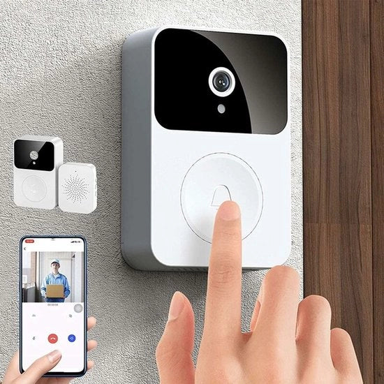 Deurbellore – Videodeurbellore con funzione di intercomunicazione – Deurbellore wireless – Viso notturno HD – Ricarica via Wi-Fi – Deurbellore di sicurezza – Comunicazione a due vie – Regolazione tramite app – Sicurezza domestica affidabile