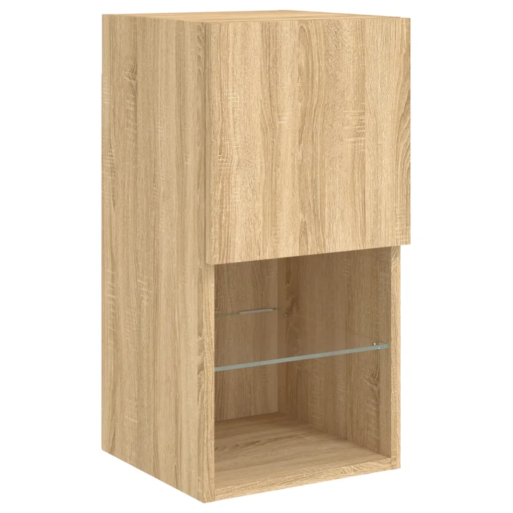 vidaXL Mobili TV a Muro con LED 6pz Rovere Sonoma Legno Multistrato