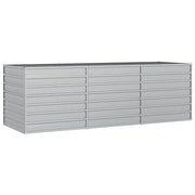 Fioriere | Cassetta per fiori | Letto Rialzato Giardino 240x80x77 cm in Acciaio Zincato Argento