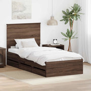 Struttura del letto con cassetto Rovere Marrone 75 x 190 cm