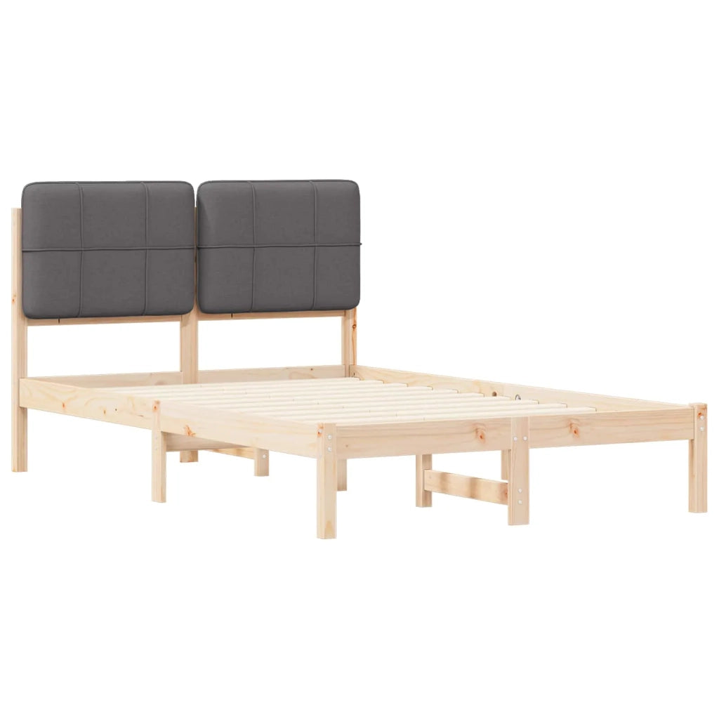 Letto con Testiera Rivestita Grigio scuro 120 x 200 cm 877980