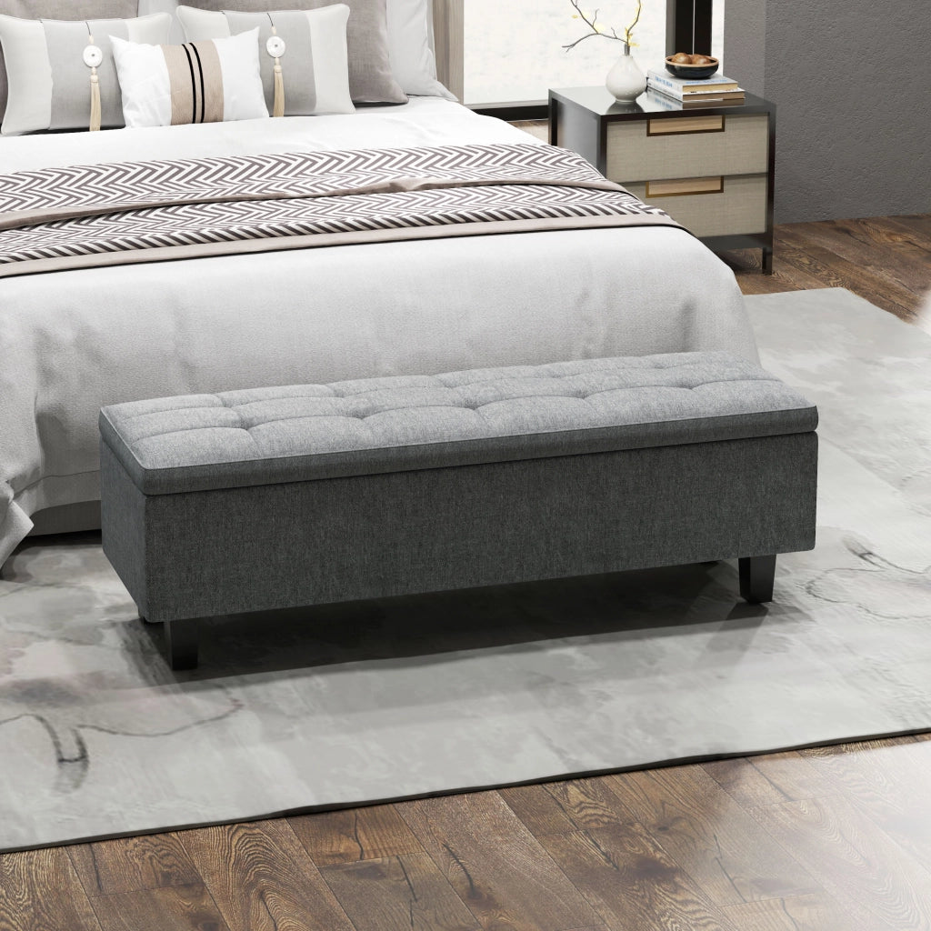 PANCA Contenitore 138x40x45 cm Lino Grigio Scuro