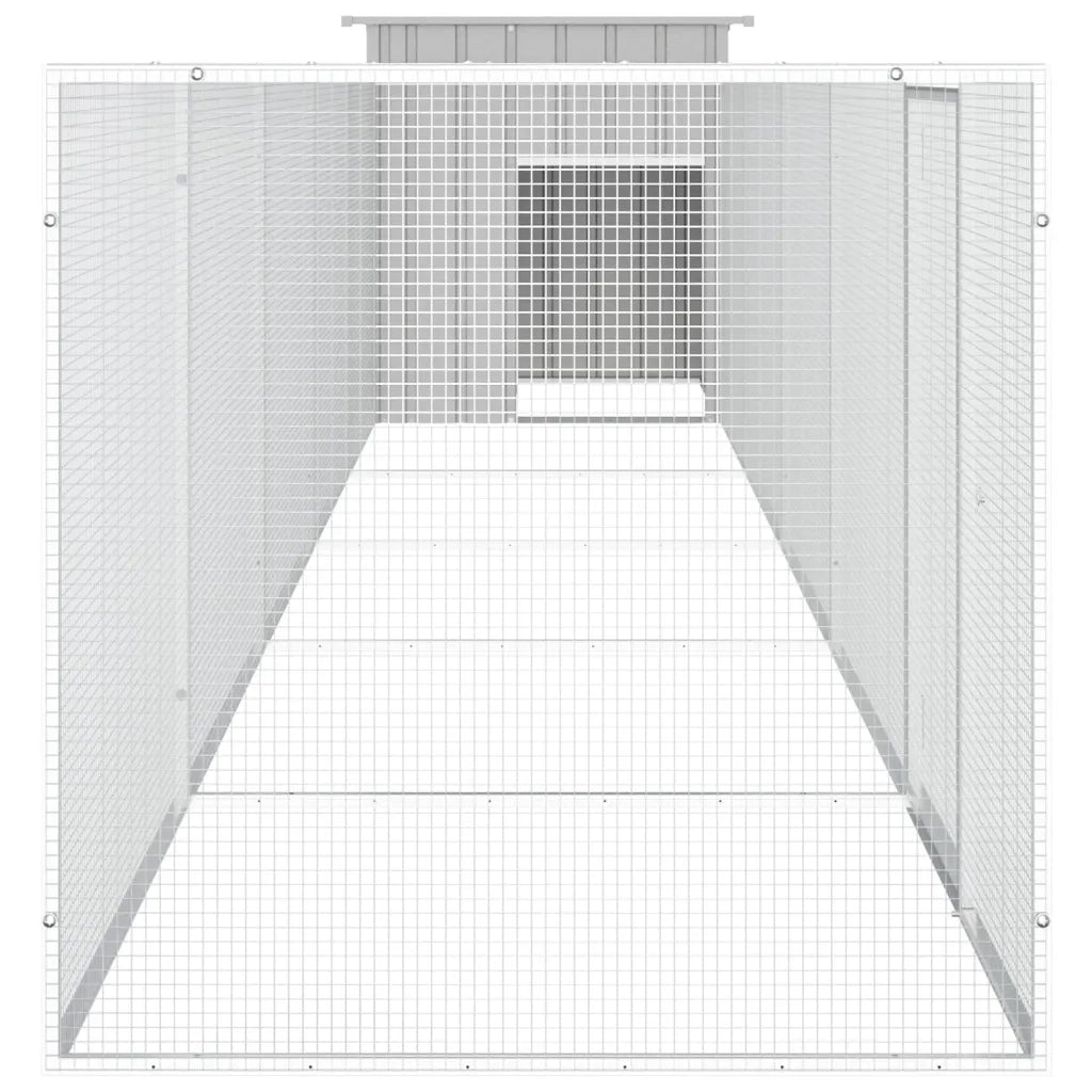 Gabbia per Polli Grigia 600x91x100 cm Acciaio Zincato 3106463