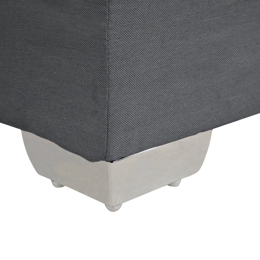 Letto Tessuto Nero Imbottito 160 x 200 cm Struttura Con Testiera Trapuntata E Materasso