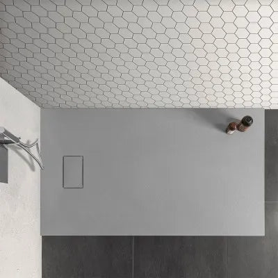 Piatto doccia in resina 80x120 serie Agorà grigio pietra su misura