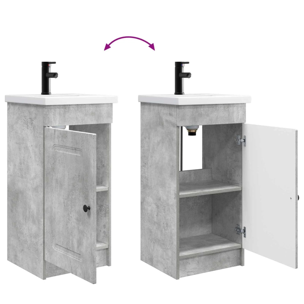 Mobile da bagno con lavabo Grigio Cemento 42 x 40 x 84,5 cm 889997