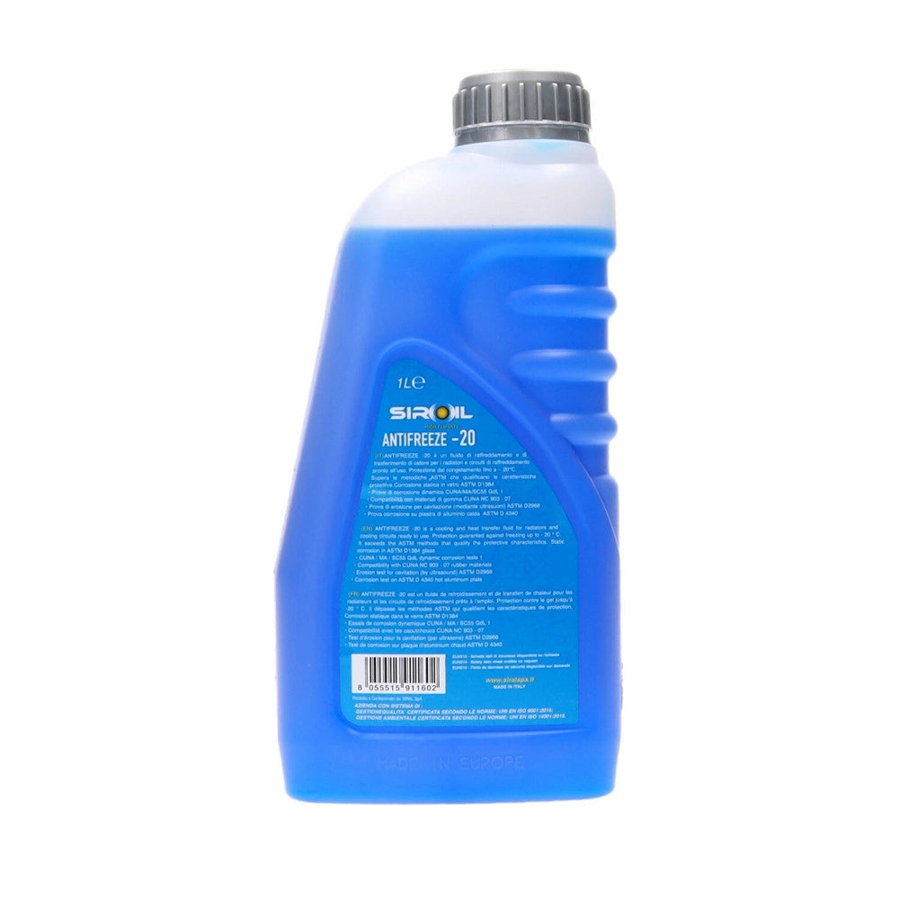 Trade Shop - Liquido Per Radiatore Radiatori Pronto All'uso Antifreeze -20 Blu 1 Lt Sir-antf -