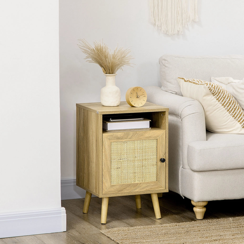 Comodino con Porta in Griglia ¨C Xylo ¨C Legno Naturale 39x35x60 cm