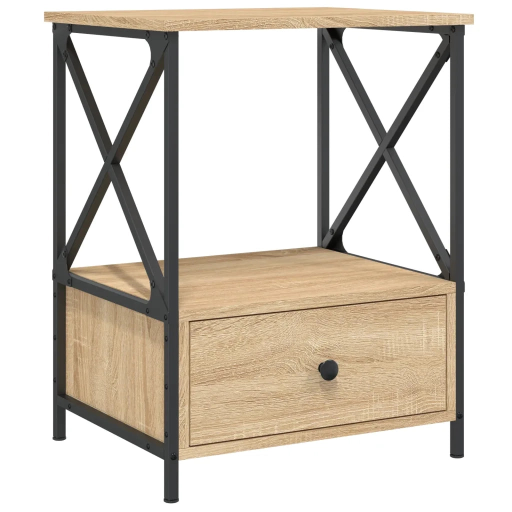 Set di 2 Comodini | Armadio da Notte | Mobiletto da notte Rovere Sonoma 50x41x65 cm in Legno Multistrato