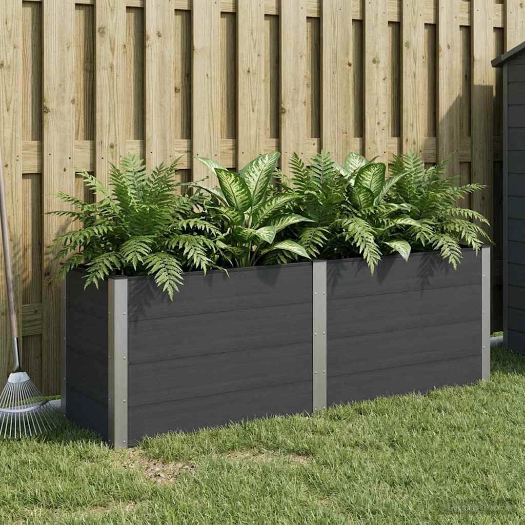 Letto rialzato da giardino Nero 200 x 50 x 91 cm 42038985