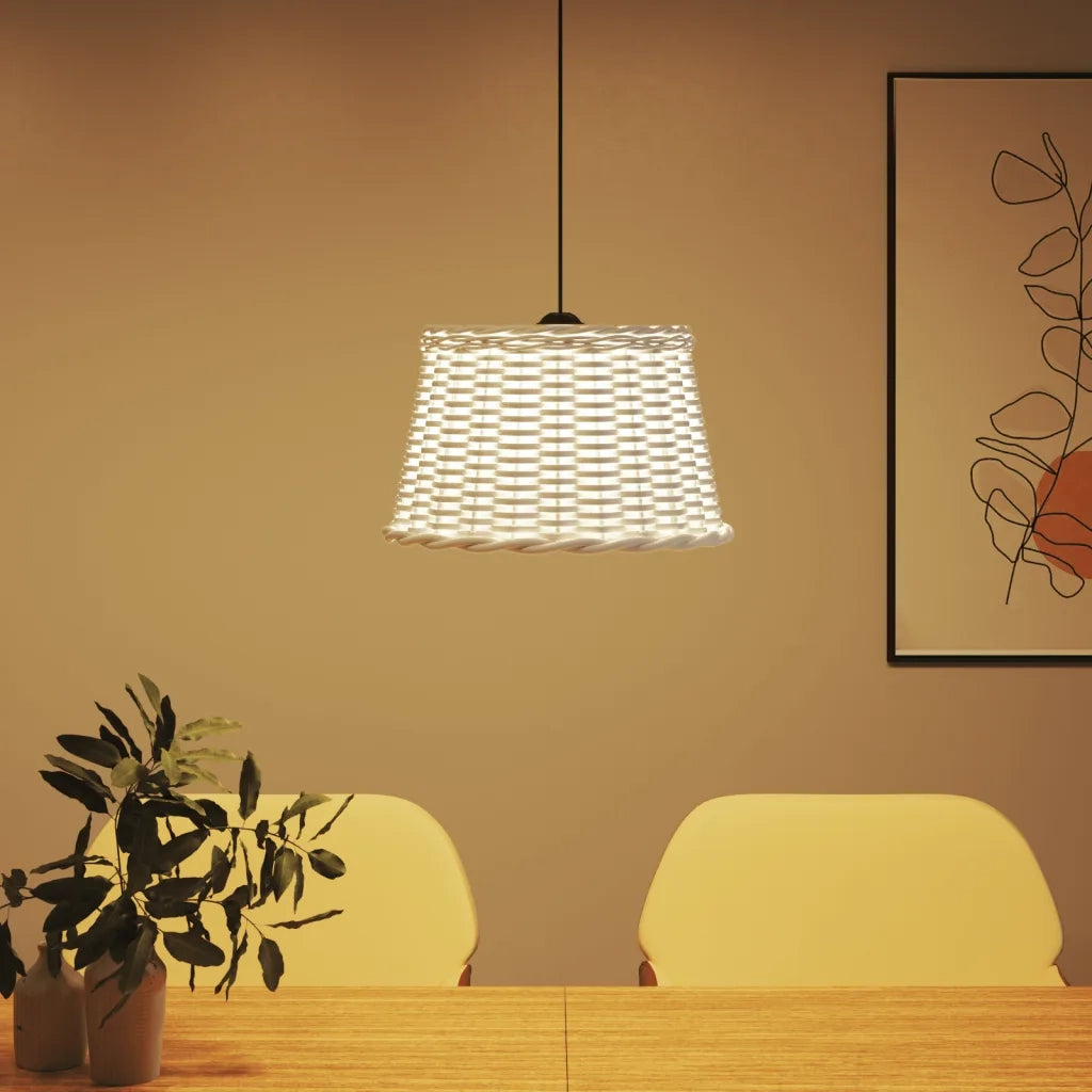 Paralume da Soffitto Bianco ?45x28 cm in Vimini CFW8428115